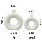 Set of 2 White Ceramic Vases - Modern Boho Home Decor for Living Room, Kitchen, Bedroom, and Office. - Image 3
