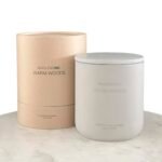 WHOLESOME. Warm Woods Scented Non Toxic Candles - 100% Natural Coconut Wax Candle, 90 Hours Burn, 2 Wicks, Aromatherapy & Stress Relief Candles, Vegan Eco Friendly Candle, 16 oz Concrete Jar