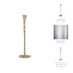 Sagebrook Home 11" Gold Taper Candle Holder - Elegant Aluminum Decorative Accent for Living Room & Office. - Image 4
