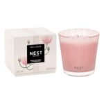 NEST New York Scented 3-Wick Candle, Himalayan Salt & Rosewater - 21.2 oz - Up to 100-Hour Burn Time - Reusable Glass Vessel