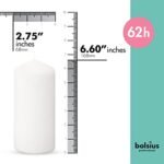 BOLSIUS 12 White Unscented Pillar Candles – 2.7x6.7in, 62 Hours, Dripless & Smokeless for Clean Burning. - Image 2