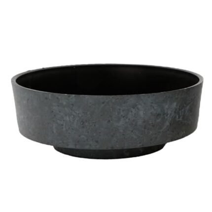 The HC Companies 8 Inch Round Plastic Succulent Capri Bowl 8"x8"x3" in Faux Concrete Color
