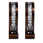 Set of 2 Antique Bronze Wall Sconces with Tea Light Holders, 14.4 x 3.5 Inches, for Living Room, Bathroom, Dining Room, and Office. - Image 7