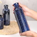Set of 3 Small Blue Ceramic Vases - Boho Modern Decor for Kitchen, Bathroom, & Living Room. - Image 8