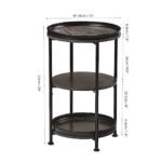 Dulcii Round Side Table with 3 Shelves - Stylish Steel Frame for Living Room, Bedroom, or Outdoor Use - Image 3