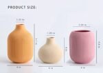 Boho Ceramic Vases Set for Home Decor - Modern Minimalist Bud Vases in Pink, Light Yellow, and Orange. Perfect for Shelves, Tables, and Mantels. - Image 5