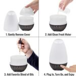 HealthSmart 500ML Essential Oil Diffuser for Large Rooms - Cool Mist Humidifier & Aromatherapy, Adjustable Timer, 7 LED Colors, White. - Image 5