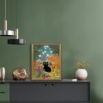 Gustav Klimt-Inspired Cat Floral Wall Art, Framed Poster for Living Room, Bedroom, or Dorm - 8" x 10" - Image 5