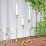 Vintage Gold Metal Taper Candle Holders Set - 6-Piece Decorative Candelabra Centerpieces - Image 5