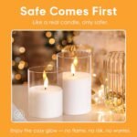 Eywamage Clear Glass Flameless Candles Set of 3 with Remote Timer & Flickering LED Lights - Image 6