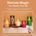 Eywamage Clear Glass Flameless Candles Set of 3 with Remote Timer & Flickering LED Lights - Image 5