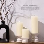 BASK Unscented Ivory Mottled Pillar Candles Set of 3 – Dripless, Smokeless for Any Occasion - Image 4