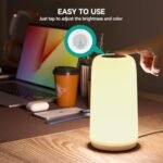 ROOTRO Touch Bedside Table Lamp: Sleek 3-Way Dimmable LED with RGB Mode for Bedrooms & Gift Ideas. - Image 5