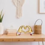 Gold Heart Hand Sculpture: Stylish Home Decor for Bookshelves & Tables, Perfect Gift for Women. - Image 5