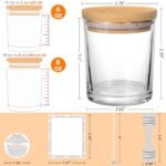 MADLYN RHUE 15-Pack Clear Candle Jars with Bamboo Lids, 6oz Glass Containers for DIY Candles - Dishwasher Safe - Image 3