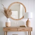 Barnyard Designs Rattan Bathroom Mirror – Handmade Round Wicker Frame, Rustic Farmhouse & Boho Décor (25.5") - Image 4