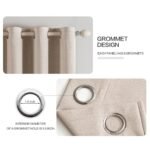 MIULEE 90-Inch Linen Textured Blackout Curtains, Natural Beige, Room Darkening Drapes for Bedroom & Living Room (2 Panels) - Image 5