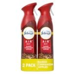 Febreze Air Mist Air Freshener Spray, Odor-Fighting Room Spray, Air Fresheners for Home and Bathroom and Kitchen, Aerosol Can, Baked Cinnamon Apples Scent, 8.8oz, 2 Count