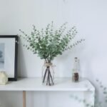 VIERENA 17.5" Eucalyptus Stems in Glass Vase with Faux Water - Ideal for Farmhouse Centerpiece Decor (Sage Green) - Image 3