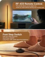 EDISHINE Mid Century Modern Floor Lamp: Remote-Controlled, Dimmable LED Corner Light for Living Room, Bedroom, Office, 7 Color Temperatures 2700K-6000K, 48.43" tall. - Image 6