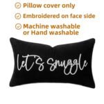 Sunkifover Let's Snuggle Lumbar Pillow Cover – 12x20" Black & White Cotton Decorative Case for Home Decor. - Image 5