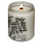 Hemlock Park Palo Santo Candle - Handcrafted 8 oz Frosted Glass Wood Wick with Natural Coconut Wax - Image 2