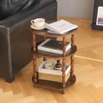 MaxSmeo 3-Tier Oval Side Table: Modern Rustic Brown Accent Night Stand for Living Room & Bedroom. - Image 2