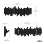 Umbra Sticks Wall-Mounted Coat Rack with 5 Retractable Hooks – Modern, Space-Saving Organizer in Black. - Image 3