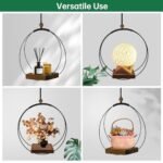 Indoor Hanging Planter with Sturdy Wood Base - Modern Boho Macrame for 3-5.5" Pots (Pots Not Included) - Image 3