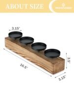 Romadedi Rustic Pine Wood Candle Holders - 16.5 Inch Centerpieces for Dining Tables, Fireplaces & Winter Decor. - Image 3