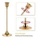 Vintage Gold Metal Taper Candle Holders Set - 6-Piece Decorative Candelabra Centerpieces - Image 3