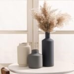 Set of 3 Modern Ceramic Vases for Home Decor, Boho Rustic Flower Pots for Living Room & More - Image 5