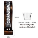 Set of 2 Antique Bronze Wall Sconces with Tea Light Holders, 14.4 x 3.5 Inches, for Living Room, Bathroom, Dining Room, and Office. - Image 3