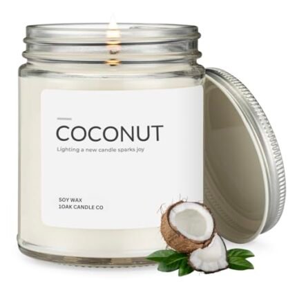 1OAK Soy Wax Scented Candle (Coconut) - Long Burning Premium Hand-Poured (7oz.)