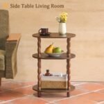 MaxSmeo 3-Tier Oval Side Table: Modern Rustic Brown Accent Night Stand for Living Room & Bedroom. - Image 7