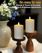 Gmnee 3"x4" Waterproof Flameless LED Candles with Remote & Timer - Battery Operated Ivory Decor for Patio & Porch. - Image 4