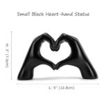 FANTESTICRYAN Small Heart Hands Statue – Cute Home Décor for Living Rooms, Weddings, Offices, and More (Black) - Image 2