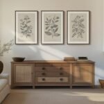 Large Framed Botanical Wall Art Set: 3 Neutral Plant Canvas Prints for Living Room, Farmhouse Decor, 20x30 inches. - Image 4