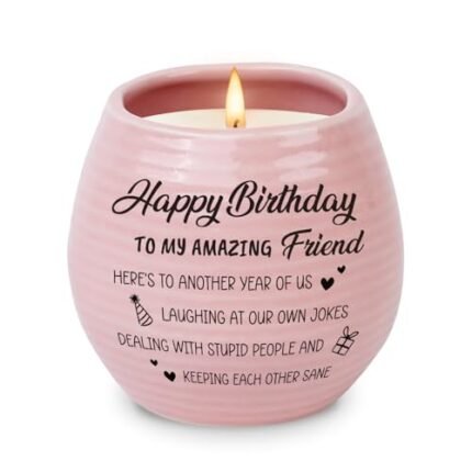 Happy Birthday Gifts for Women - Funny Best Friend Friendship Birthday Gifts for Women Bestie BFF Coworker Classmate - 10oz Lavender Scented Soy Wax Candle