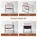 ZZLay Set of 2 Modern Accent Chairs with Metal Frame & Memory Foam, Cozy Lounge Chairs for Home, Beige - Image 7