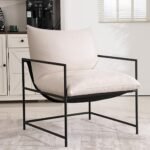 ZZLay Set of 2 Modern Accent Chairs with Metal Frame & Memory Foam, Cozy Lounge Chairs for Home, Beige - Image 8