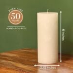 Set of 3 Unscented Ivory Pillar Candles, 3x6 Inches, Rustic Texture, Dripless—Perfect for Weddings, Parties, Spas, and Home Decor. - Image 2