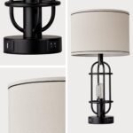 Reaketon Set of 2 Black Table Lamps – 22.3" Farmhouse Style with USB Ports, Bulbs Included - Image 9
