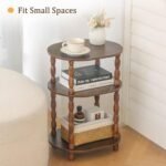 MaxSmeo 3-Tier Oval Side Table: Modern Rustic Brown Accent Night Stand for Living Room & Bedroom. - Image 4