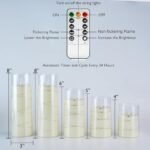 Homemory Flameless Candles with Star String Lights, Battery-Operated, Remote Control, Ivory Set of 5 (4", 5", 6", 8", 8") - Image 3