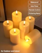 Gmnee 3"x4" Waterproof Flameless LED Candles with Remote & Timer - Battery Operated Ivory Decor for Patio & Porch. - Image 2