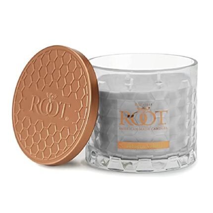 Root Candles Scented Candles Honeycomb Glass Premium Handcrafted Beeswax Blend 3-Wick Candle, 12-Ounce, Tobacco Vanilla