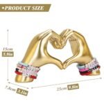 Gold Heart Hand Sculpture: Stylish Home Decor for Bookshelves & Tables, Perfect Gift for Women. - Image 3