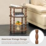 MaxSmeo 3-Tier Oval Side Table: Modern Rustic Brown Accent Night Stand for Living Room & Bedroom. - Image 5