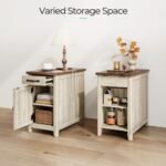 LINSY HOME Farmhouse End Table with Charging Station & Drawer – Narrow Side Table for Living Room or Home Office. - Image 4
